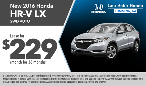New 2016 Honda HR-V LX 2WD auto Cumming GA