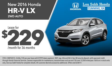 New 2016 Honda HR-V LX 2WD auto Cumming GA